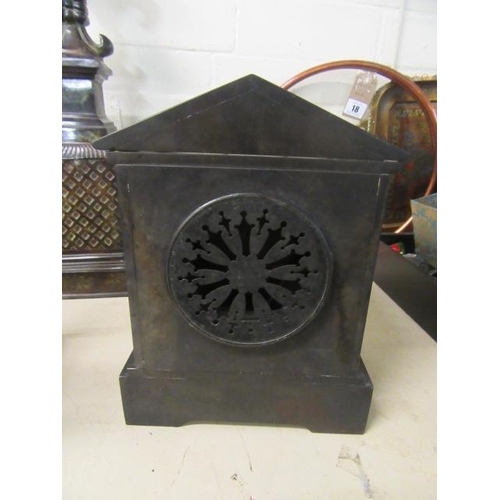 17 - SLATE PEDESTAL MANTEL CLOCK