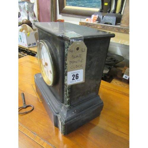 26 - SLATE MANTEL CLOCK
