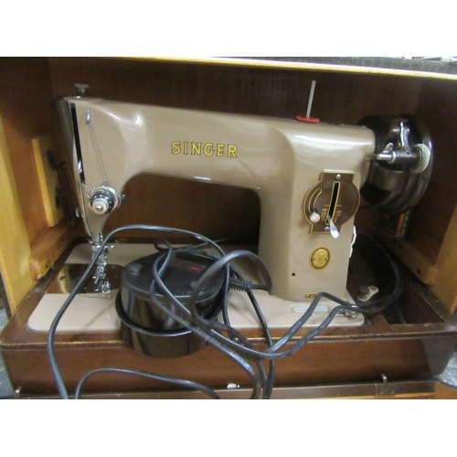 52 - CASED SINGER SEWING MACHINE