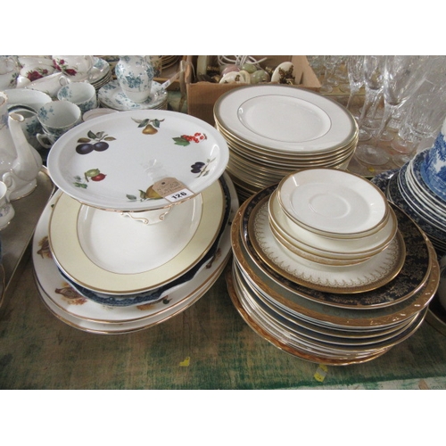 126 - THREE STACKS OF CHINA INCLUDING ROYAL WORCESTER CLARENDON