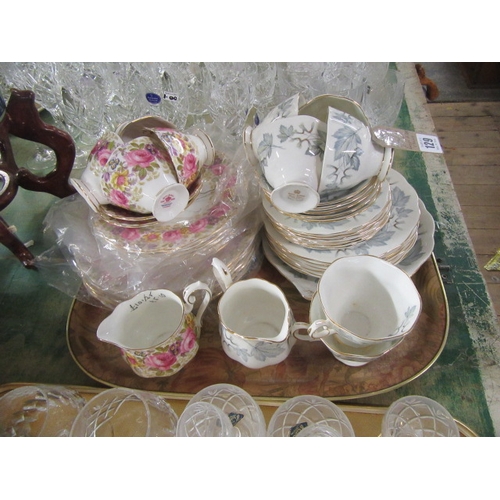 129 - TRAY OF ROYAL ALBERT SERENA AND SILVER MAPLE CHINA