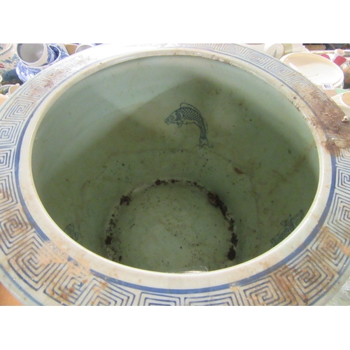 130 - CERAMIC FISH BOWL AND STAND