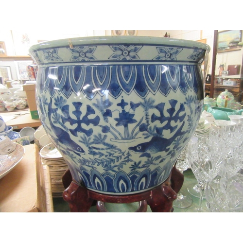 130 - CERAMIC FISH BOWL AND STAND