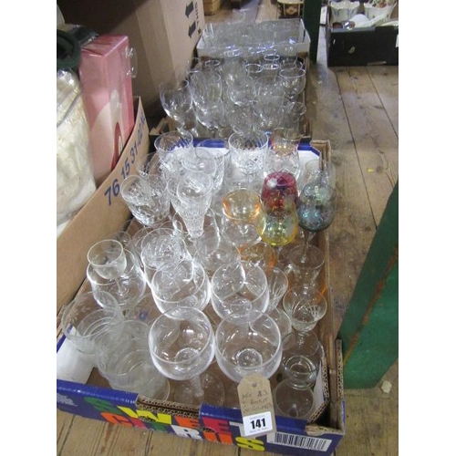 141 - THREE BOXES OF DRINKING GLASSES