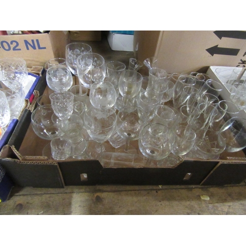 141 - THREE BOXES OF DRINKING GLASSES
