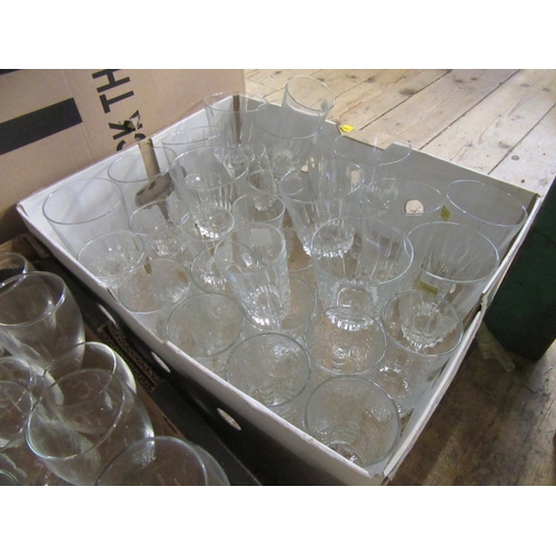 141 - THREE BOXES OF DRINKING GLASSES