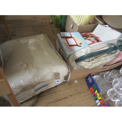 142 - BOX OF MISCELLANEOUS INCLUDING DUVET'S