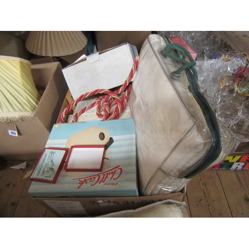 142 - BOX OF MISCELLANEOUS INCLUDING DUVET'S