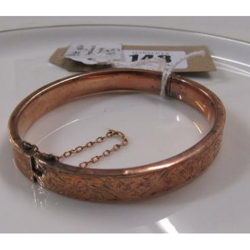 148 - 9CT GOLD HOLLOW BANGLE 9.7 GMS