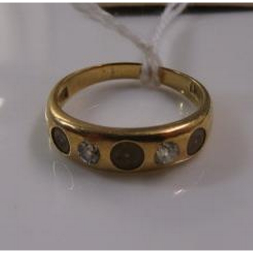 160 - 18CT GOLD  TWO STONE DIAMOND RING  4.4 GMS GROSS