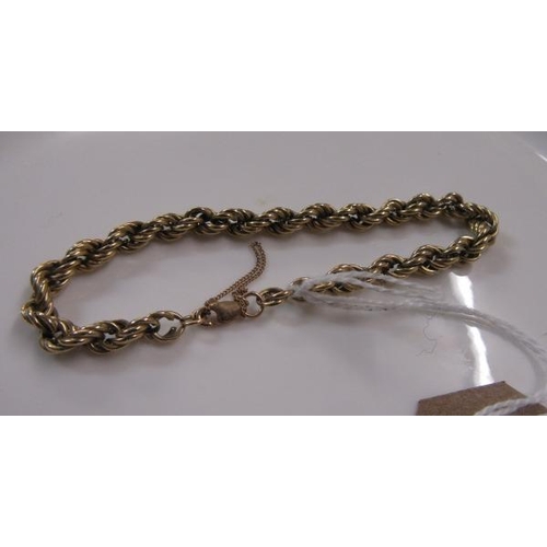 162 - 10CT GOLD ROPE TWIST BRACELET  7.9 GMS