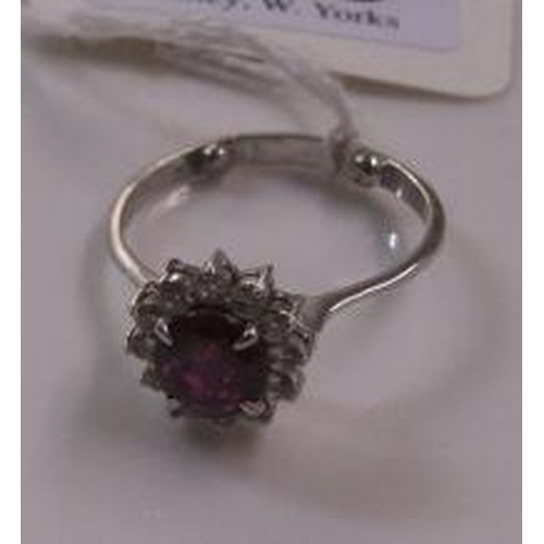 166 - WHITE GOLD DRESS RING  (18k?)