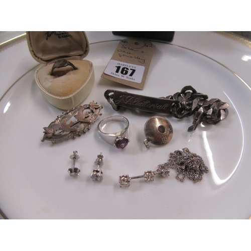 167 - SILVER AND OTHER JEWELLERY