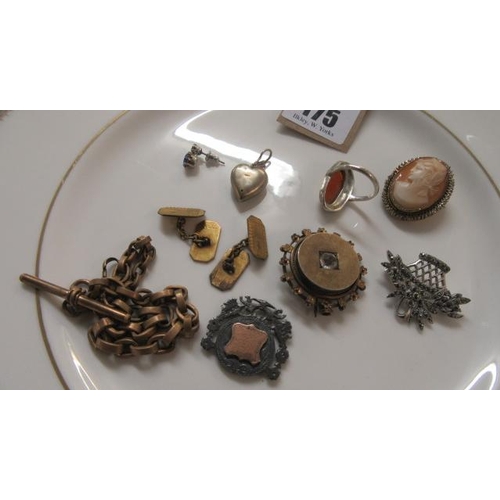 175 - SILVER AND OTHER COSTUME JEWELLERY