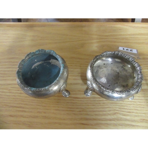 221 - MATCHED PAIR OF SILVER CAULDRON SALTS   7OZ  8DWT