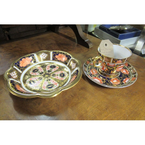 288 - ROYAL CROWN DERBY DISH TOGETHER WITH A  SIMILAR COPELAND SPODE CUP AND SAUCER