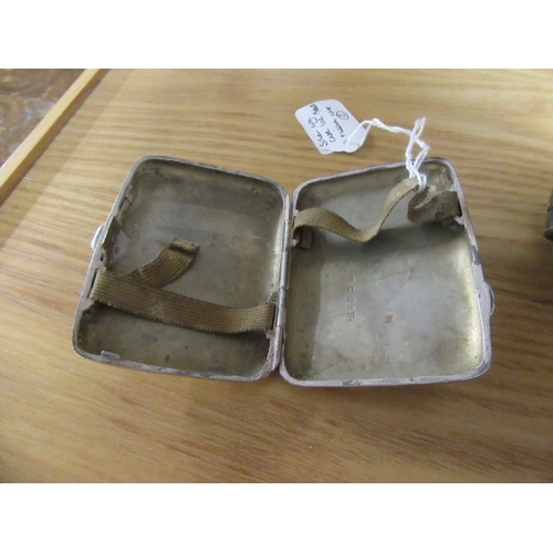 228 - SILVER CIGARETTE CASE 1OZ 19DWT AND A SILVER MOUNTED WATCH CASE