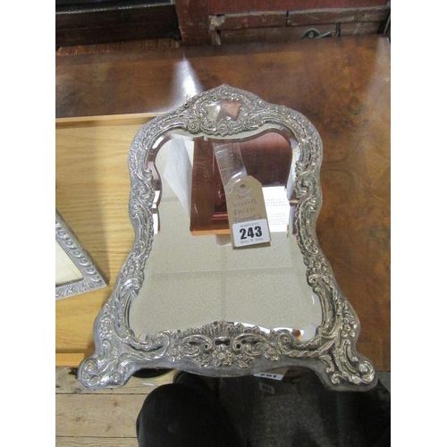 243 - SILVER FRAMED MIRROR AND PHOTOGRAPH FRAME
