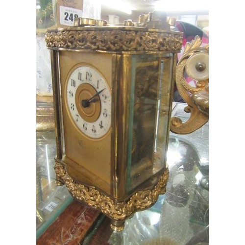 245 - BRASS CARRIAGE CLOCK