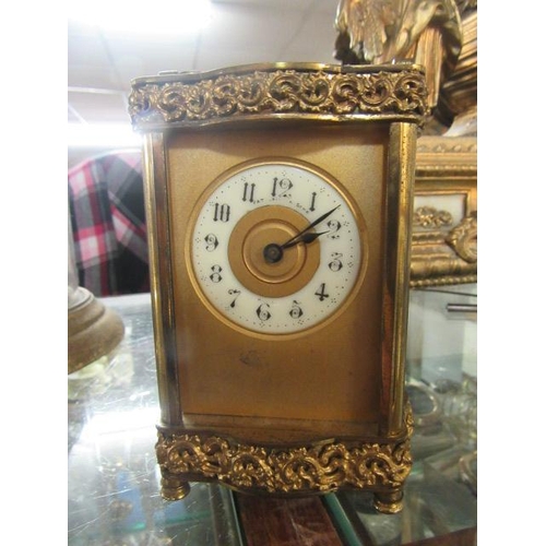245 - BRASS CARRIAGE CLOCK