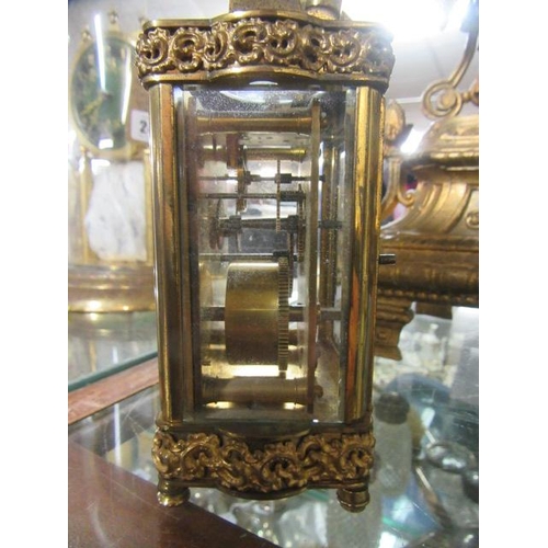 245 - BRASS CARRIAGE CLOCK