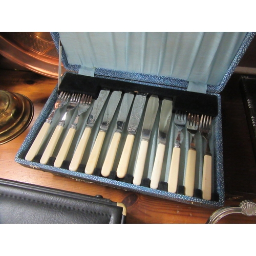 261 - FOUR CASES OF PLATED FLAT WARE