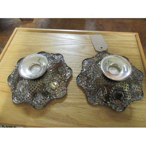 234 - PAIR OF PIERCED SILVER BONBON DISHES
