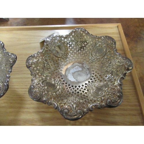 234 - PAIR OF PIERCED SILVER BONBON DISHES