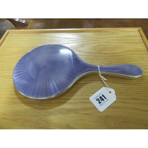 241 - SILVER AND LILAC ENAMEL HAND MIRROR