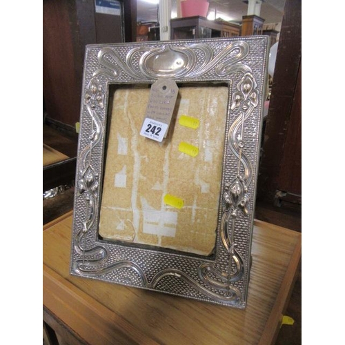 242 - SILVER ART NOUVEAU PHOTO FRAME WITH CHESTER HALLMARK