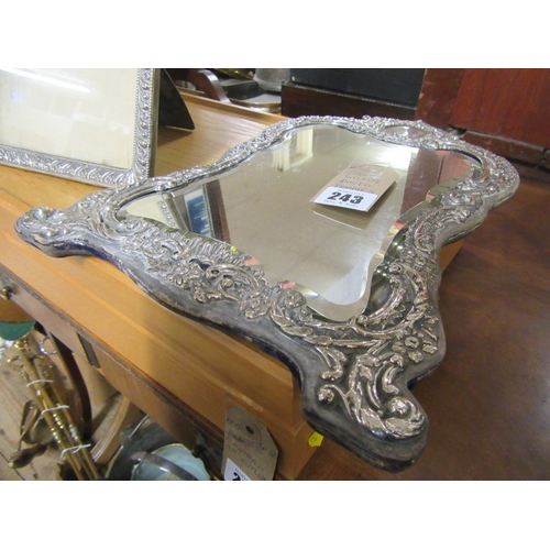 243 - SILVER FRAMED MIRROR AND PHOTOGRAPH FRAME