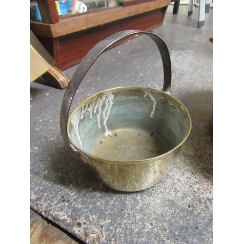 253 - TWO BRASS JAM PANS