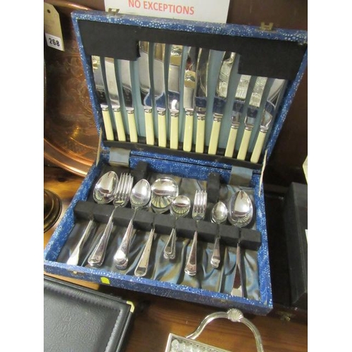 261 - FOUR CASES OF PLATED FLAT WARE