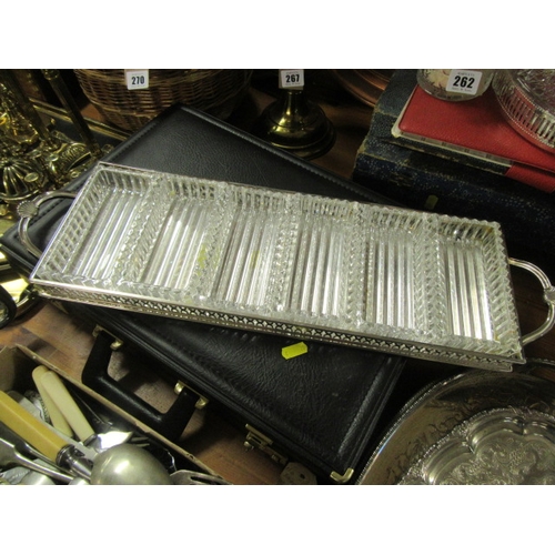 262 - TWO EPNS TRAYS AND CONTENTS