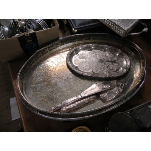 262 - TWO EPNS TRAYS AND CONTENTS