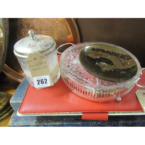 262 - TWO EPNS TRAYS AND CONTENTS