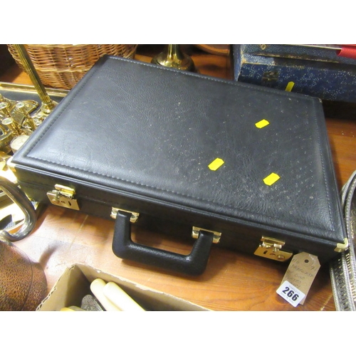 266 - BRIEFCASE OF GOLD PLATED SOLINGER CUTLERY