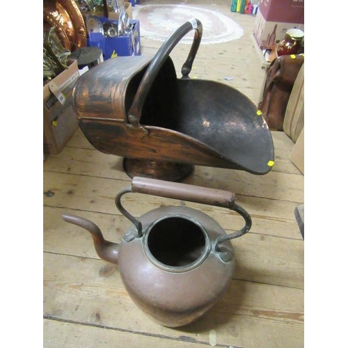 278 - COAL SCUTTLE AND KETTLE