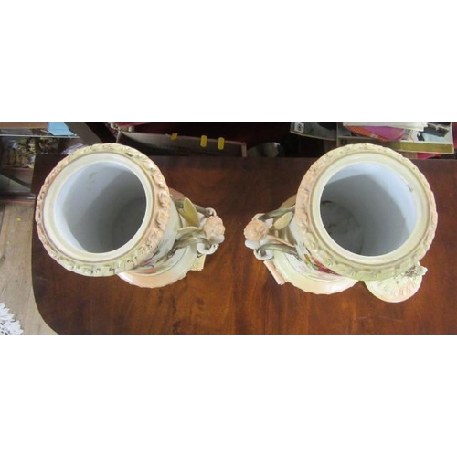 280 - PAIR OF CERAMIC LIDDED VASES