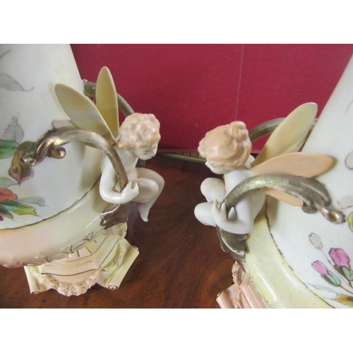 280 - PAIR OF CERAMIC LIDDED VASES