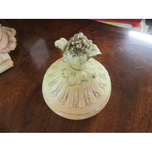 280 - PAIR OF CERAMIC LIDDED VASES