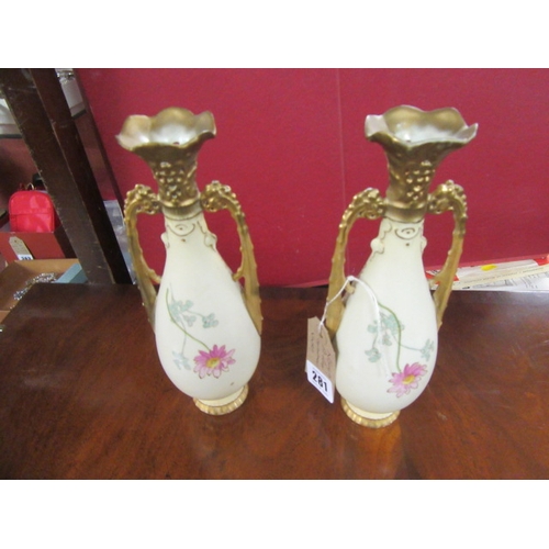 281 - PAIR OF ALEXANDRA PORCELAIN WORKS VASES