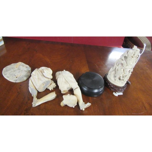 282 - TWO IVORY FIGURES AND STANDS