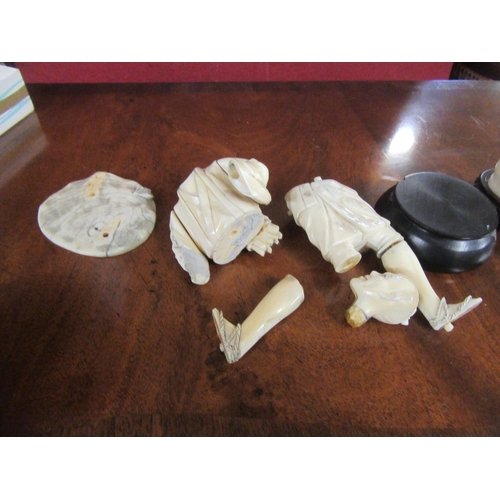 282 - TWO IVORY FIGURES AND STANDS