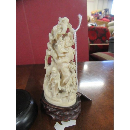 282 - TWO IVORY FIGURES AND STANDS