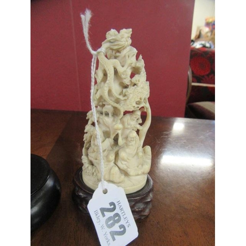 282 - TWO IVORY FIGURES AND STANDS