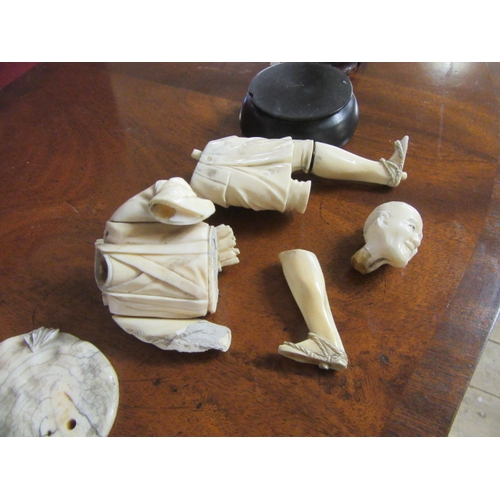 282 - TWO IVORY FIGURES AND STANDS