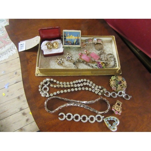 292 - SMALL BOX OF COSTUME JEWELLERY