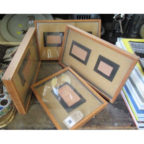 15 - FOUR FRAMED TERRACOTTA PLAQUES
