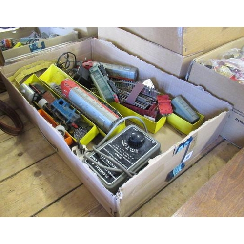 55 - BOX OF TRAIN SET ITEMS